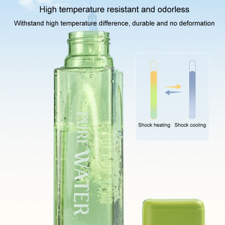 500ml Simple Square Mug Portable Leak-Proof Plastic Cup Sports Camping Bottle(White)