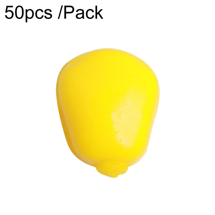 50pcs /Pack HENGJIA SO183 Floating Water Corn Soft Bait Plastic Lua Dummy Lures(Gold)