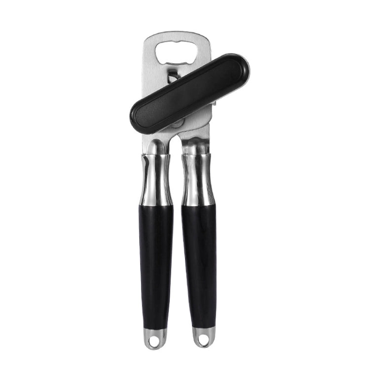 Stainless Steel Can Opener Multifunctional Kitchen Bottle Opener, Style: Wood Handle