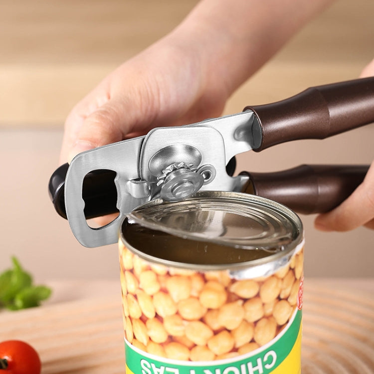 Stainless Steel Can Opener Multifunctional Kitchen Bottle Opener, Style: Aluminum Handle