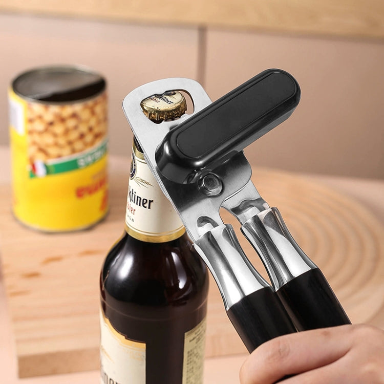 Stainless Steel Can Opener Multifunctional Kitchen Bottle Opener, Style: Aluminum Handle