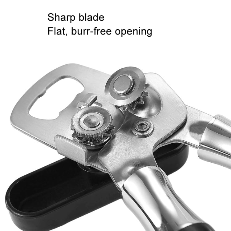 Stainless Steel Can Opener Multifunctional Kitchen Bottle Opener, Style: Wood Handle