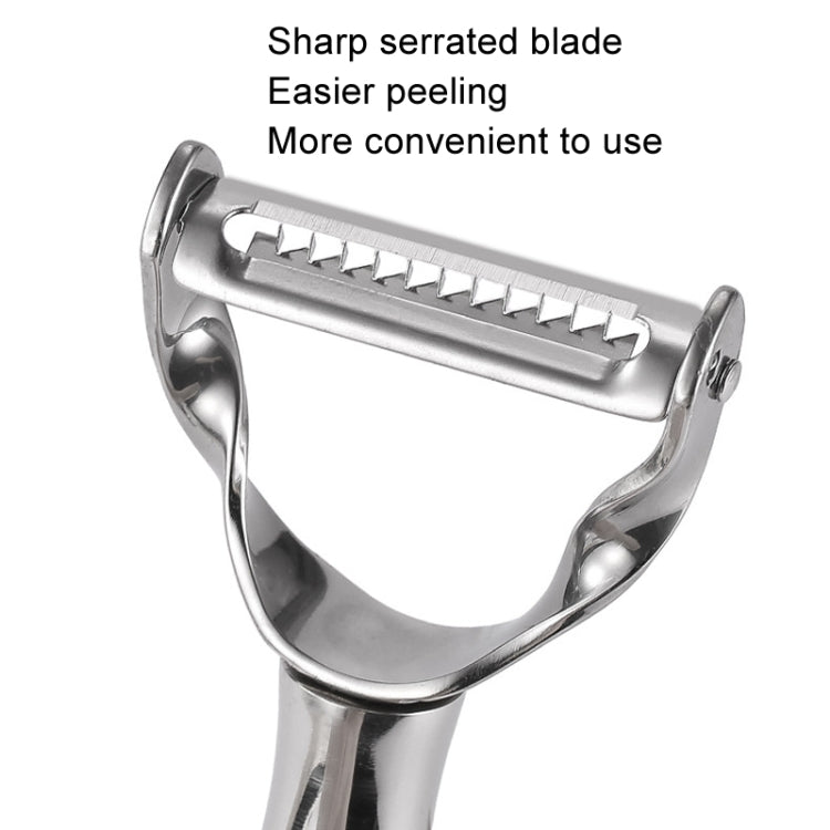 304 Stainless Steel Paring Knife Multifunctional Peeler Fruit and Vegetable Scraper(Peeling Serrated)