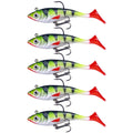5pcs /Pack HENGJIA SO071 T-Tail Lead Fishing Lure Lua Fishing Soft Bait, Size: 8.5cm 10.6g(Green)