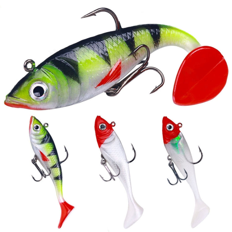 5pcs /Pack HENGJIA SO071 T-Tail Lead Fishing Lure Lua Fishing Soft Bait, Size: 8.5cm 10.6g(Red And White)