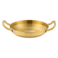 Thickened Stainless Steel Double Ears Pan Seafood Rice Pan Fried Chicken Tray, Size: 24cm Golden