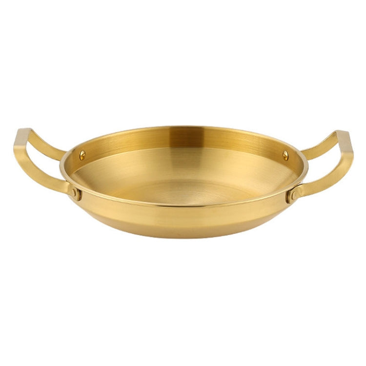 Thickened Stainless Steel Double Ears Pan Seafood Rice Pan Fried Chicken Tray, Size: 26cm Golden