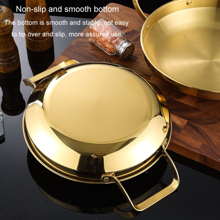 Thickened Stainless Steel Double Ears Pan Seafood Rice Pan Fried Chicken Tray, Size: 26cm Silver