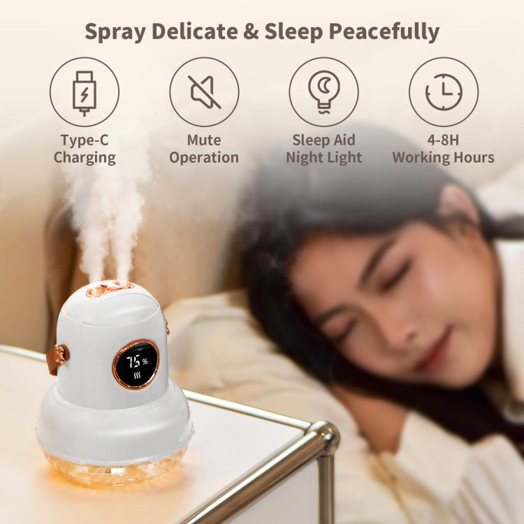 ICARER FAMILY IF-JS01 USB Charging Desktop Night Light Dual-spray Humidifier, Color: Beige (Doll)