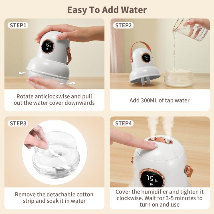 ICARER FAMILY IF-JS01 USB Charging Desktop Night Light Dual-spray Humidifier, Color: Green (Doll)