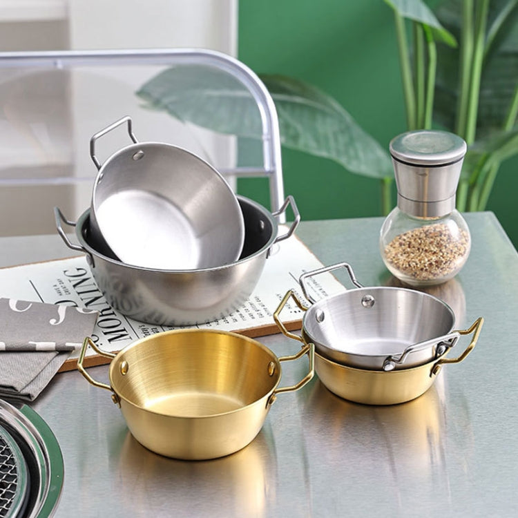 13cm 304 Stainless Steel Thickened Double Ear Soup Bowl Snack Bowl Fried Chicken Bowl(Retro)