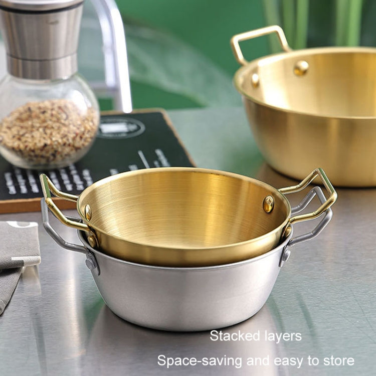 14cm 304 Stainless Steel Thickened Double Ear Soup Bowl Snack Bowl Fried Chicken Bowl(Retro)