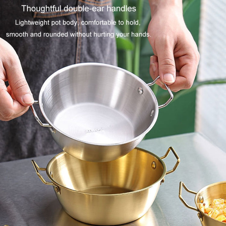 14cm 304 Stainless Steel Thickened Double Ear Soup Bowl Snack Bowl Fried Chicken Bowl(Retro)