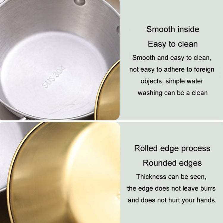 17cm 304 Stainless Steel Thickened Double Ear Soup Bowl Snack Bowl Fried Chicken Bowl(Retro)