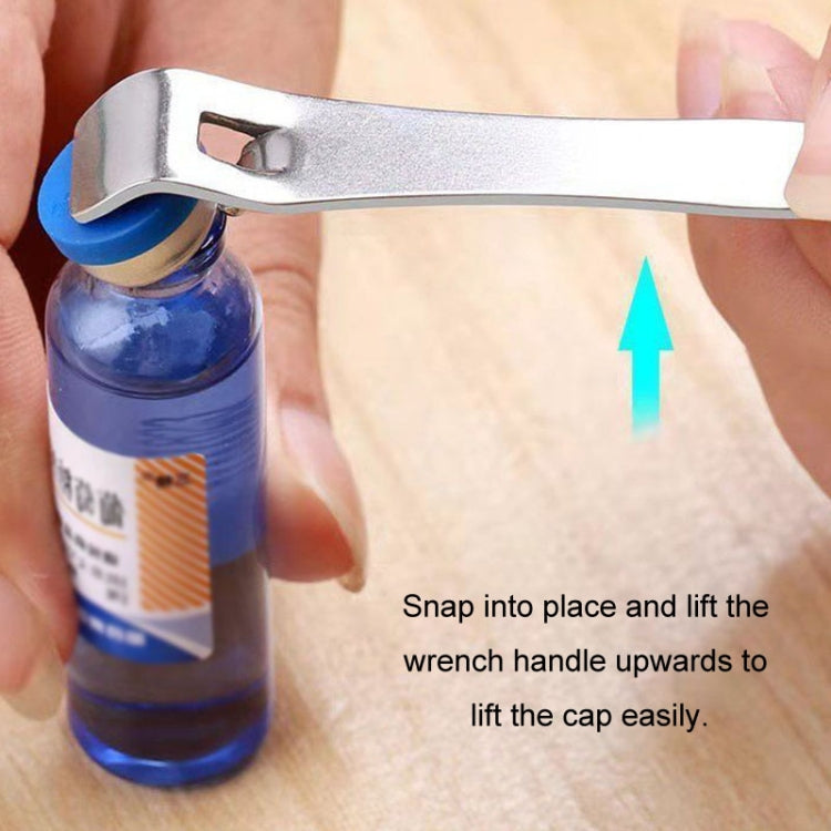 Portable Oral Liquid Bottle Opener Stainless Steel Multifunctional Cap Opener(Silver)