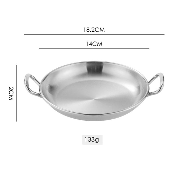 304 Stainless Steel With Double Ear Snack Tray Fried Chicken Chips Cold Dishes Candy Snacks Tray, Size: 13cm Round (Silver)