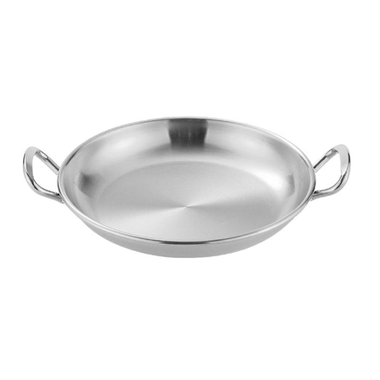 304 Stainless Steel With Double Ear Snack Tray Fried Chicken Chips Cold Dishes Candy Snacks Tray, Size: 15cm Round (Silver)