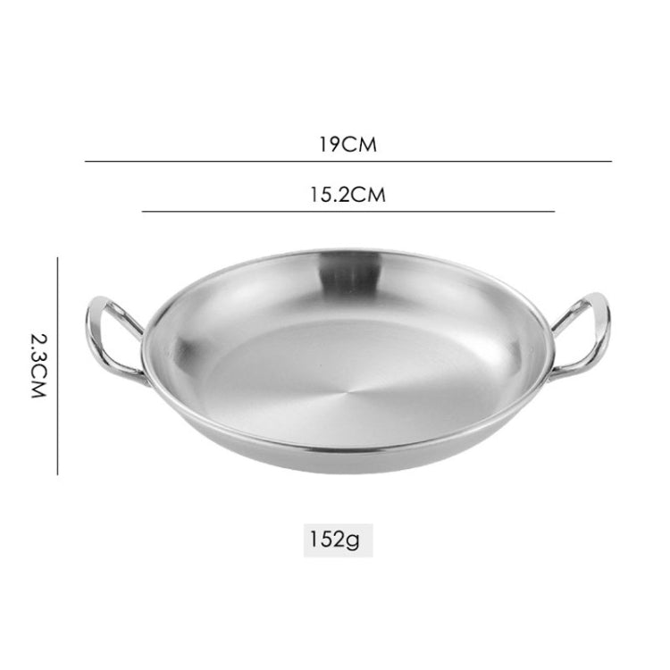 304 Stainless Steel With Double Ear Snack Tray Fried Chicken Chips Cold Dishes Candy Snacks Tray, Size: 15cm Round (Silver)