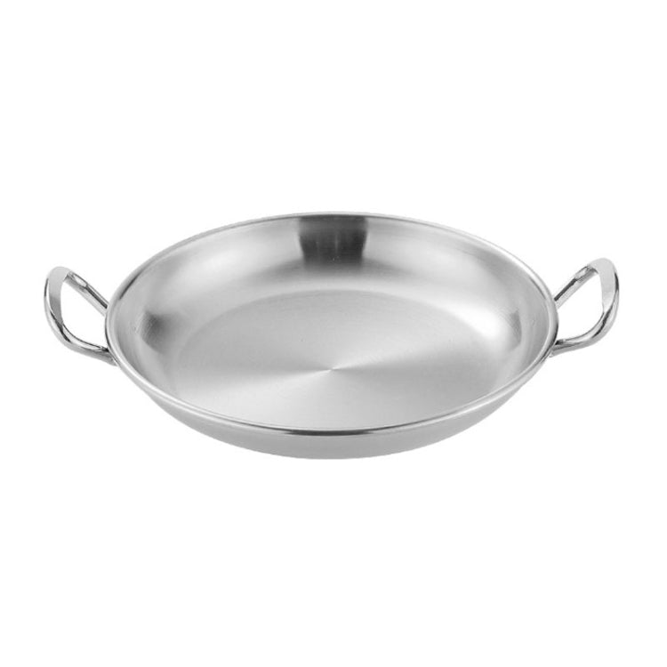 304 Stainless Steel With Double Ear Snack Tray Fried Chicken Chips Cold Dishes Candy Snacks Tray, Size: 17cm Round (Silver)