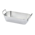 304 Stainless Steel With Double Ear Snack Tray Fried Chicken Chips Cold Dishes Candy Snacks Tray, Size: Large Square (Silver)