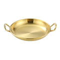 304 Stainless Steel With Double Ear Snack Tray Fried Chicken Chips Cold Dishes Candy Snacks Tray, Size: 13cm Round (Gold)