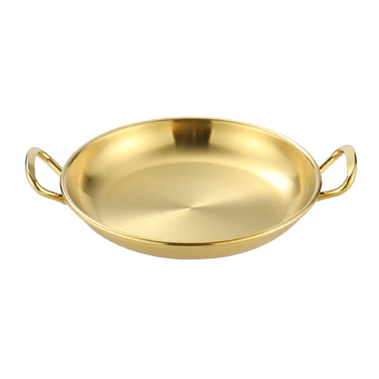 304 Stainless Steel With Double Ear Snack Tray Fried Chicken Chips Cold Dishes Candy Snacks Tray, Size: 13cm Round (Gold)