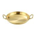 304 Stainless Steel With Double Ear Snack Tray Fried Chicken Chips Cold Dishes Candy Snacks Tray, Size: 15cm Round (Gold)