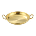 304 Stainless Steel With Double Ear Snack Tray Fried Chicken Chips Cold Dishes Candy Snacks Tray, Size: 17cm Round (Gold)