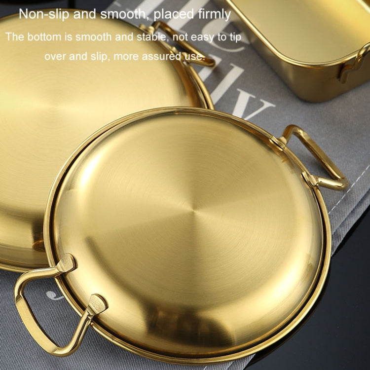 304 Stainless Steel With Double Ear Snack Tray Fried Chicken Chips Cold Dishes Candy Snacks Tray, Size: Large Square (Silver)