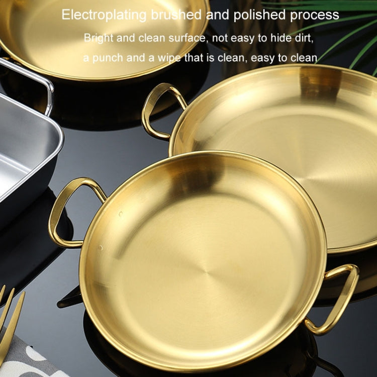 304 Stainless Steel With Double Ear Snack Tray Fried Chicken Chips Cold Dishes Candy Snacks Tray, Size: Small Square (Silver)