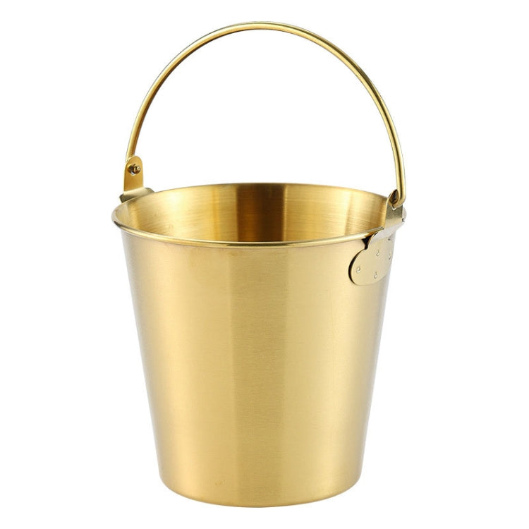 1000ml 304 Stainless Steel Handheld Ice Bucket Bar Beer Chill Bucket Chips Milk Tea Snacks Barrel(Gold)