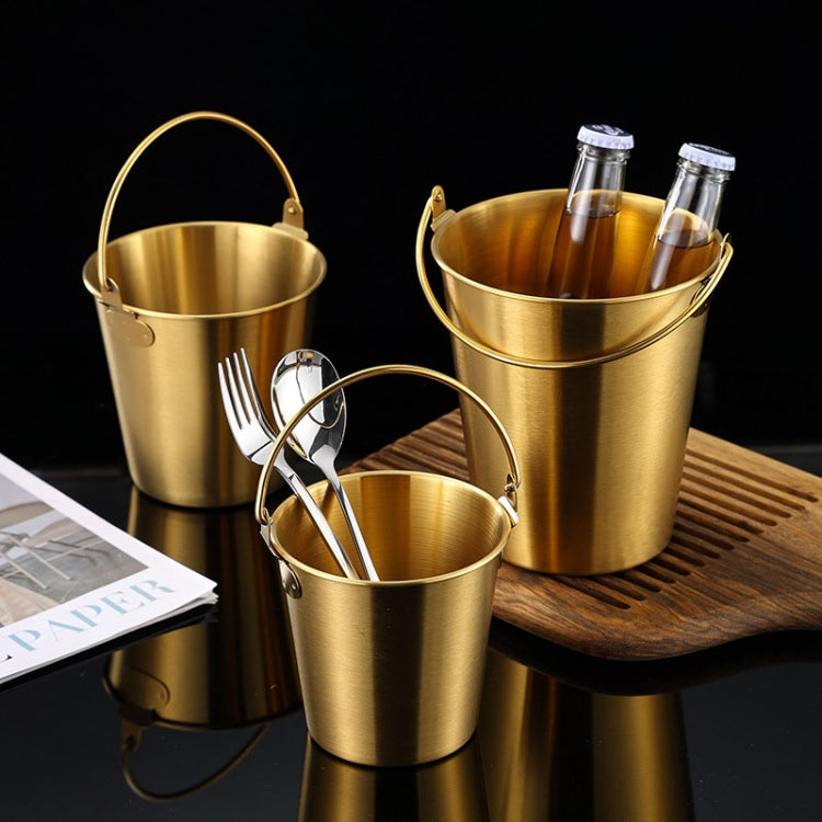 1000ml 304 Stainless Steel Handheld Ice Bucket Bar Beer Chill Bucket Chips Milk Tea Snacks Barrel(Silver)