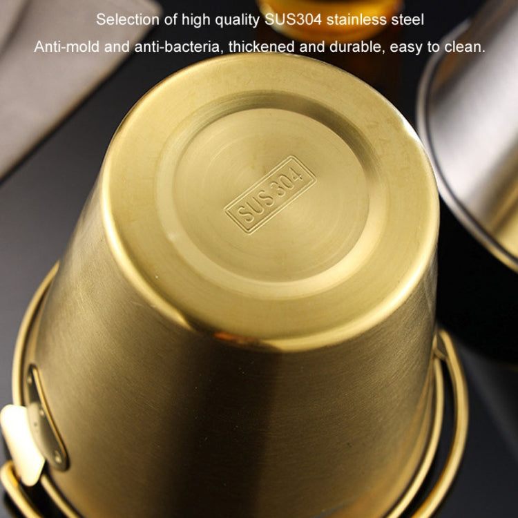 1000ml 304 Stainless Steel Handheld Ice Bucket Bar Beer Chill Bucket Chips Milk Tea Snacks Barrel(Gold)