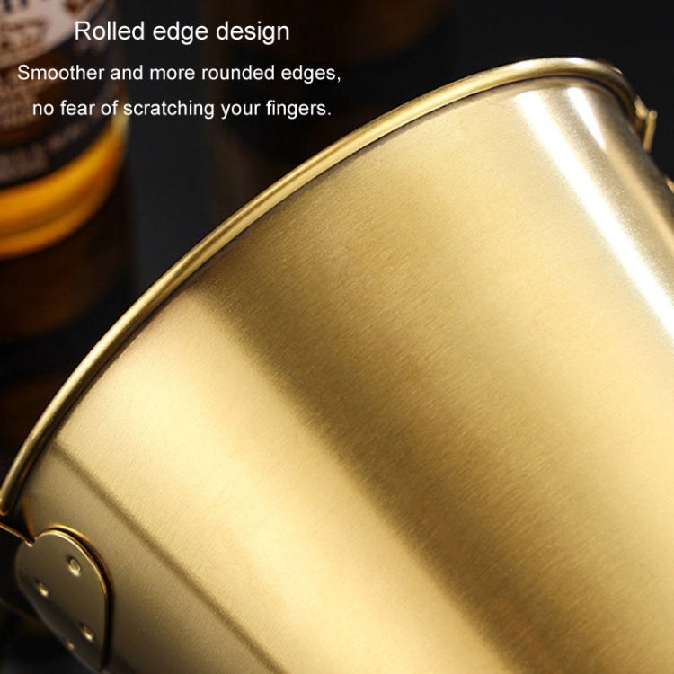 700ml 304 Stainless Steel Handheld Ice Bucket Bar Beer Chill Bucket Chips Milk Tea Snacks Barrel(Gold)