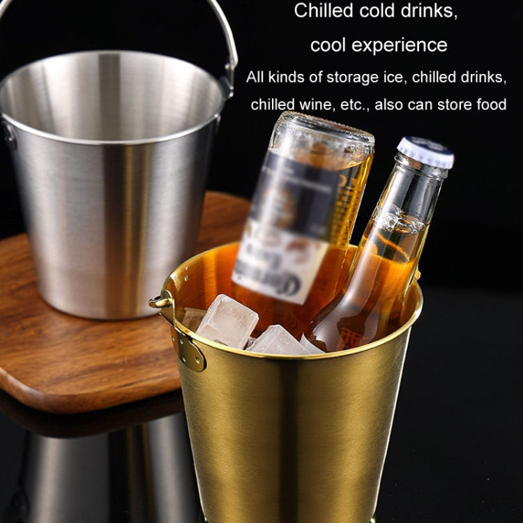 700ml 304 Stainless Steel Handheld Ice Bucket Bar Beer Chill Bucket Chips Milk Tea Snacks Barrel(Silver)