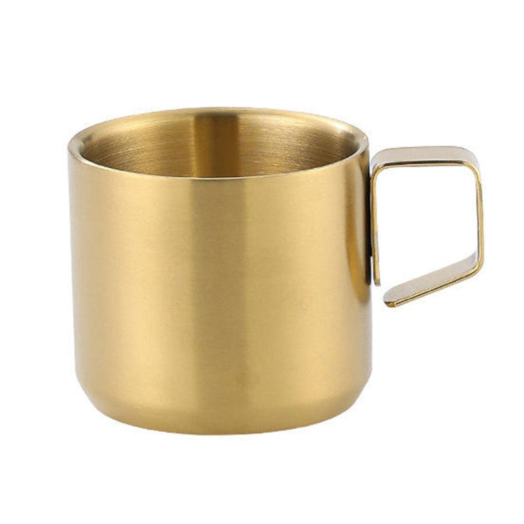 200ml 304 Stainless Steel Double Layer Insulated Mug Children Drop-proof Water Cup Coffee Mug(Gold)