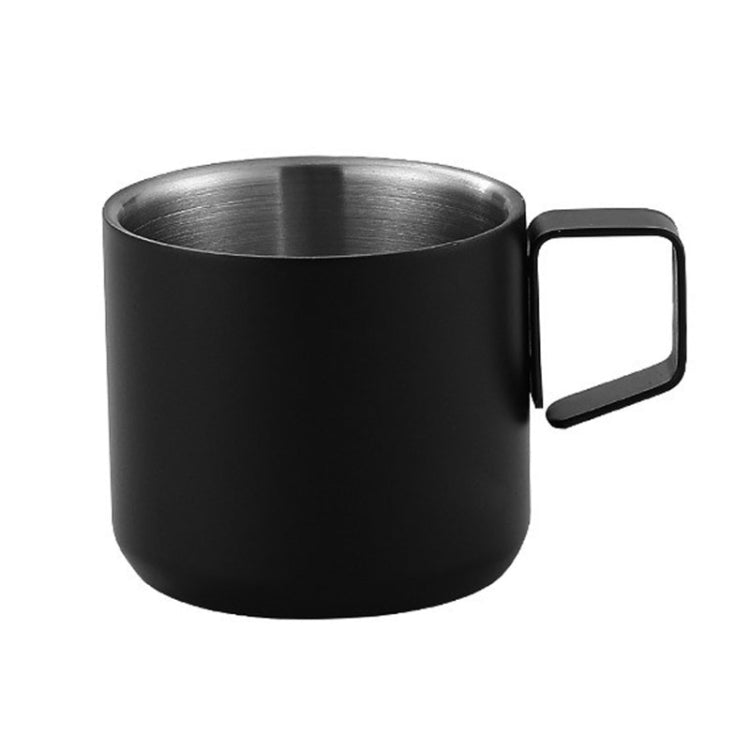 200ml 304 Stainless Steel Double Layer Insulated Mug Children Drop-proof Water Cup Coffee Mug(Black)