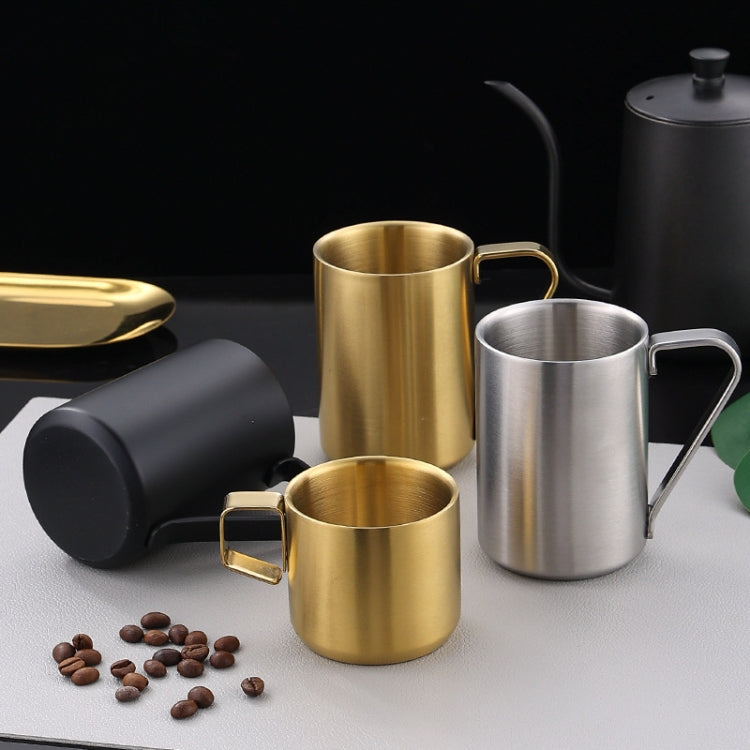 280ml 304 Stainless Steel Double Layer Insulated Mug Children Drop-proof Water Cup Coffee Mug(Gold)