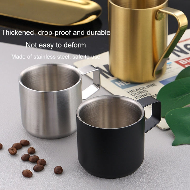 150ml 304 Stainless Steel Double Layer Insulated Mug Children Drop-proof Water Cup Coffee Mug(Black)