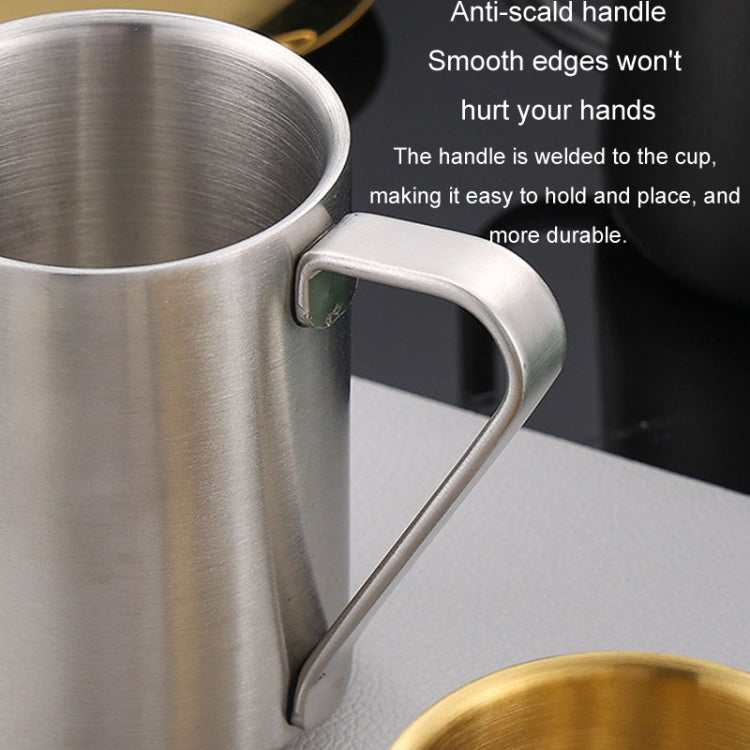 280ml 304 Stainless Steel Double Layer Insulated Mug Children Drop-proof Water Cup Coffee Mug(Black)