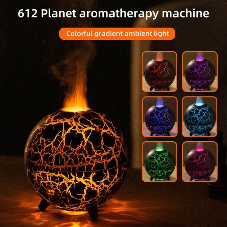 D612 USB Plug-in Colorful Gradient Atmosphere Light Flame Crack Aromatherapy Humidifier(White)