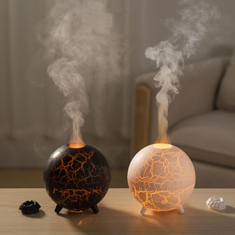 D612 USB Plug-in Colorful Gradient Atmosphere Light Flame Crack Aromatherapy Humidifier(White)