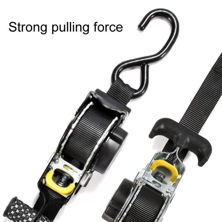 Auto Retract Tensioner Automobile And Motorcycle Cargo Fixing Straps(Black)