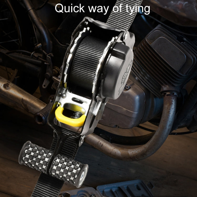 Auto Retract Tensioner Automobile And Motorcycle Cargo Fixing Straps(Black)
