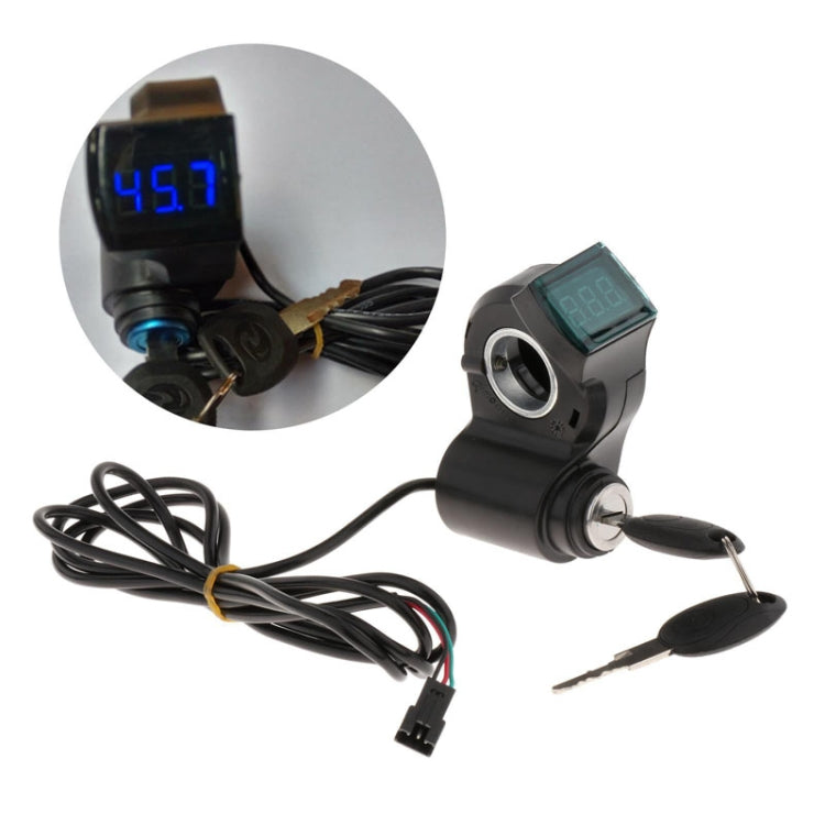Electrical Vehicle Scooter Disconnect Switch Assembly With Keys Digital Display Start Switch(Black)