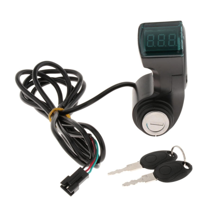 Electrical Vehicle Scooter Disconnect Switch Assembly With Keys Digital Display Start Switch(Black)