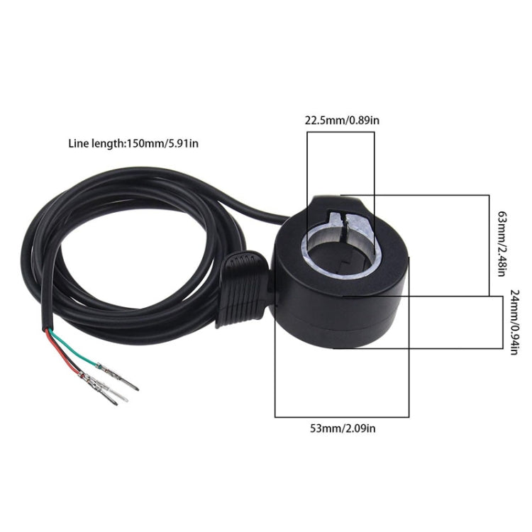 Universal Electrical Scooter Throttle Thumb Accelerator Hall Sensor Acceleration Thumb Dial(Black)