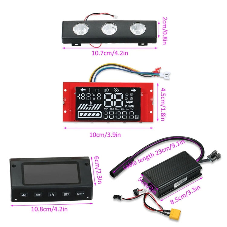 8 inch Electrical Scooter Master Digital Controller Display Panel Kit for Kugoo S1 / S2 / S3 / ETWOW(Black)