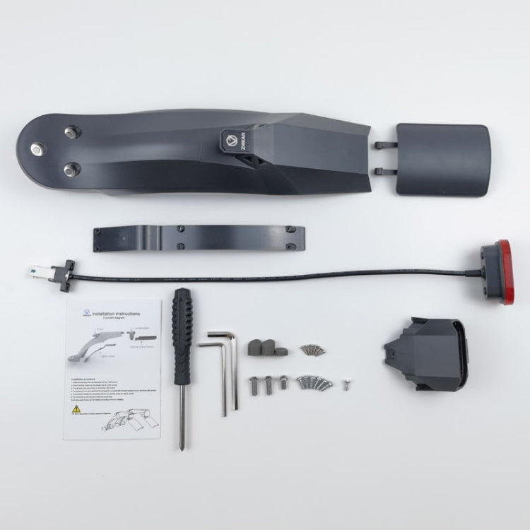 ZHIKAN Electrical Scooter Multifunctional Mudguard With Taillight For Xiaomi M365 / PRO / PRO2(White)