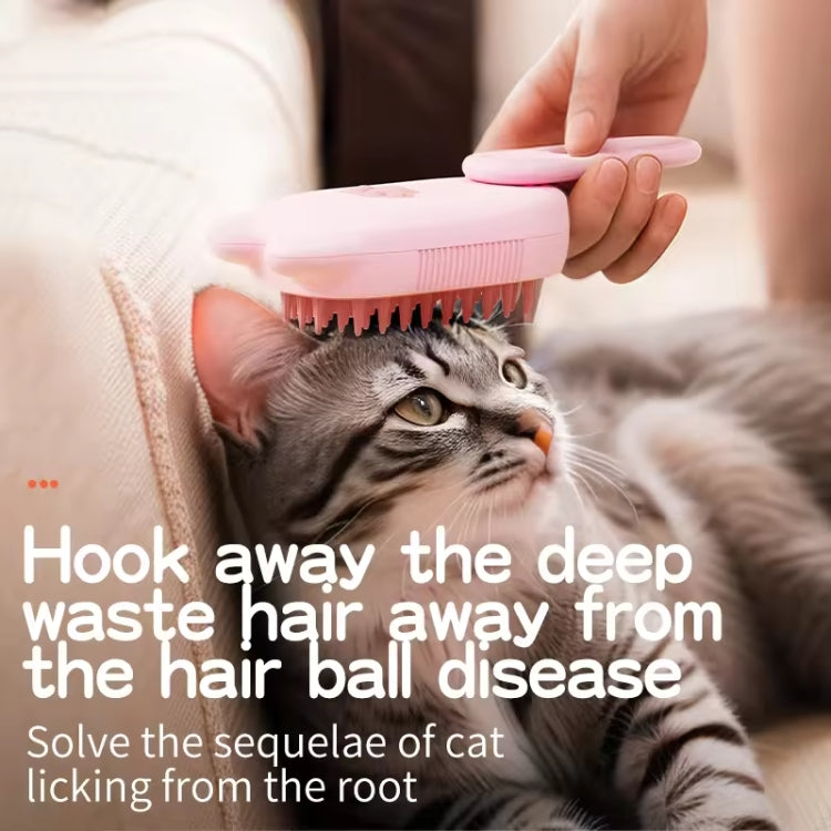 Pet Electrical Spray Massage Comb Hair Removal Cleaning Grooming Brush(Cat Rotating Handle Pink)